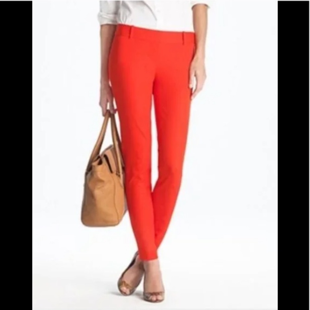 J. Crew Stretch Minnie Pant, Poppy Red, Size 0